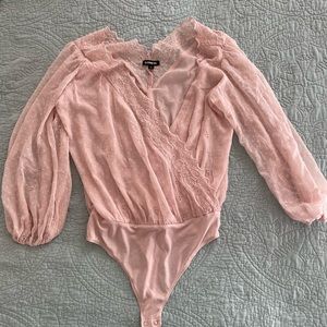 Express Pink Lace Bodysuit